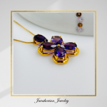 مدال گل با سنگ آماتیس - Image 2