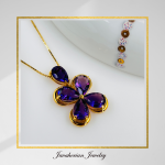 مدال گل با سنگ آماتیس