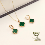 نیم ست ونکلیف با سنگ مالاکیت - Image 3